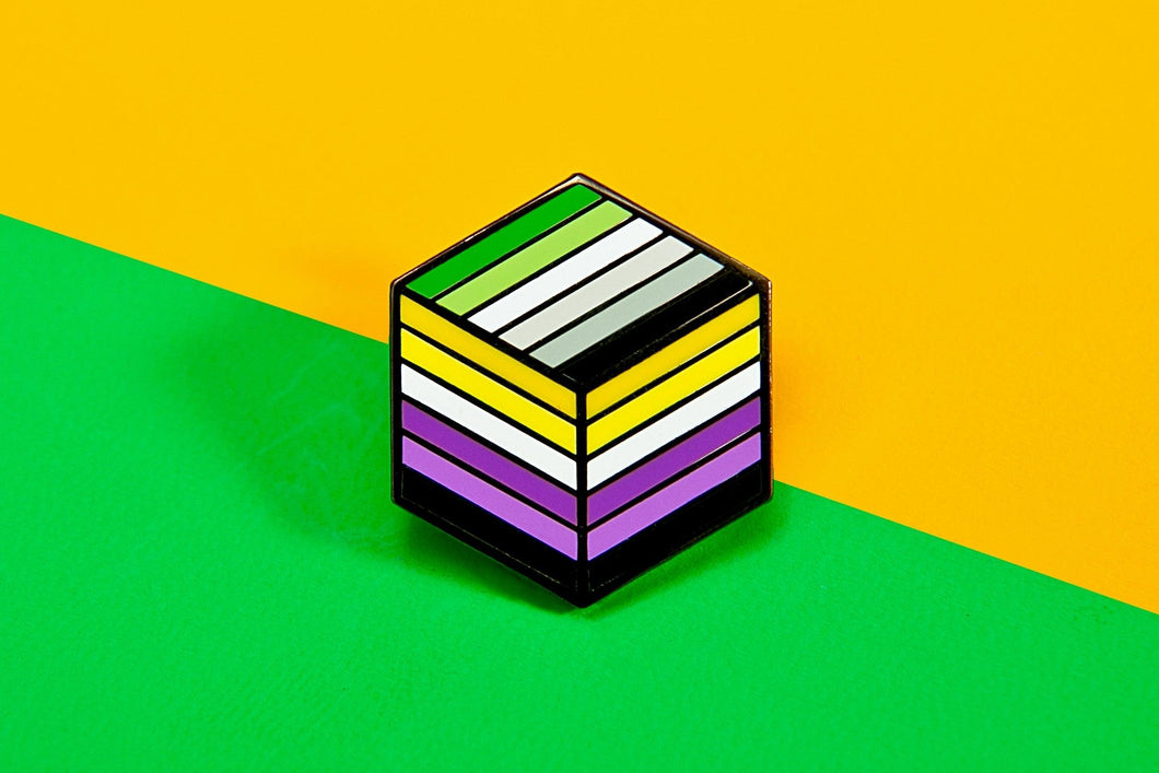 Non-Binary Aromantic Pride - Flag Cube Pin-Pride Pin-PCFC_ENBY_AROM