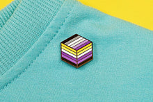 Load image into Gallery viewer, Non-Binary Asexual Pride - Medal Cube Pin-Pride Pin-PCMC_ENBY_ASEX