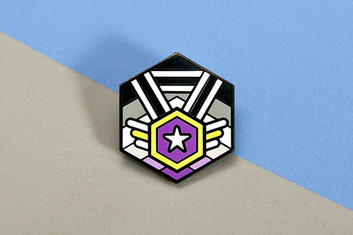 Non-Binary Asexual Pride - Medal Cube Pin