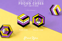 Load image into Gallery viewer, Non-Binary Flag - Flag Cube Pin-Pride Pin-PCFC_ENBY