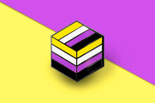Load image into Gallery viewer, Non-Binary Flag - Flag Cube Pin-Pride Pin-PCFC_ENBY