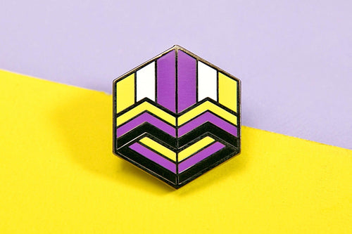 Non-Binary Love Cube Pin