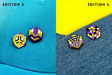Load image into Gallery viewer, Non-Binary Flag - Medal Cube Pin-Pride Pin-ENBY_ED3+4