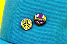 Load image into Gallery viewer, Non-Binary Flag - Peace Cube Pin-Pride Pin-ENBY_ED3