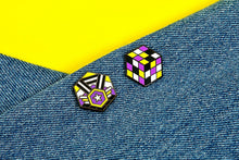 Load image into Gallery viewer, Non-Binary Flag - Peace Cube Pin-Pride Pin-ENBY_ED4