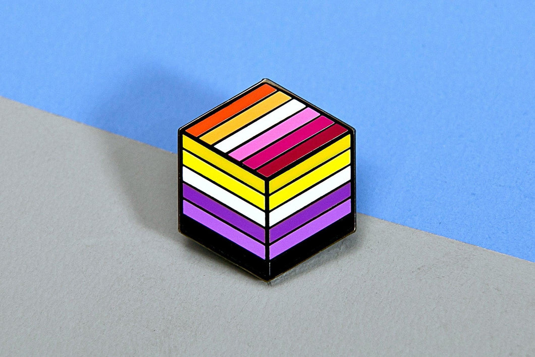 Non-Binary Lesbian Pride - Flag Cube Pin-Pride Pin-PCFC_ENBY_LESB