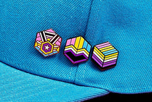 Load image into Gallery viewer, Non-Binary Pansexual Pride - Medal Cube Pin-Pride Pin-ENBY_PANS_ED5
