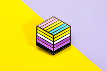 Load image into Gallery viewer, Non-Binary Pansexual Pride - Medal Cube Pin-Pride Pin-PCFC_ENBY_PANS