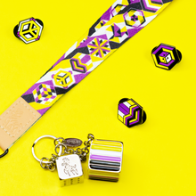 Load image into Gallery viewer, Non-Binary Pride Lanyards with reversible design by Proud Zebra in position 4