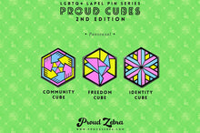 Load image into Gallery viewer, Pansexual Flag - Community Cube Pin-Pride Pin-PANS_ED2