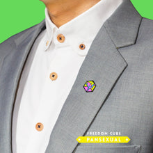 Load image into Gallery viewer, Pansexual Flag - Freedom Cube Pin-Pride Pin-PCBC_PANS