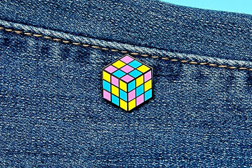 Pansexual Flag - Rubik's Cube Pin