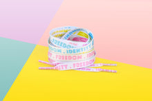 Load image into Gallery viewer, Pansexual Pride Flag White Shoelaces-Pride Shoelaces-SLWH_PANS_45IN