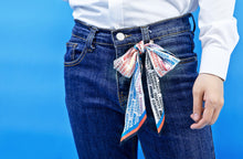 Load image into Gallery viewer, Polyamory Pride Flag Twilly Scarf-Pride Twilly-TS_POLA