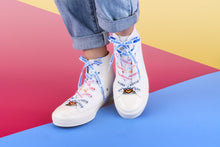 Load image into Gallery viewer, Polyamory Pride Flag White Shoelaces-Pride Shoelaces-LLSL_SLWH_POLA_45IN