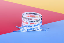 Load image into Gallery viewer, Polyamory Pride Flag White Shoelaces-Pride Shoelaces-SLWH_POLA_45IN