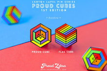 Load image into Gallery viewer, Rainbow Flag - Flag Cube Pin-Pride Pin-PCFC_RBOW
