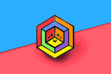 Load image into Gallery viewer, Rainbow Flag - Proud Cube Pin-Pride Pin-PCPC_RBOW