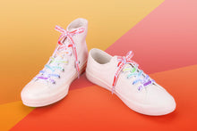 Load image into Gallery viewer, Rainbow Pride Flag White Shoelaces-Pride Shoelaces-SLWH_RBOW_45IN