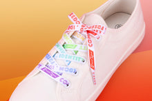 Load image into Gallery viewer, Rainbow Pride Flag White Shoelaces-Pride Shoelaces-SLWH_RBOW_45IN