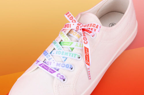 Rainbow Pride Flag White Shoelaces