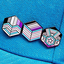 Load image into Gallery viewer, Trans Asexual Pride - Love Cube Pin