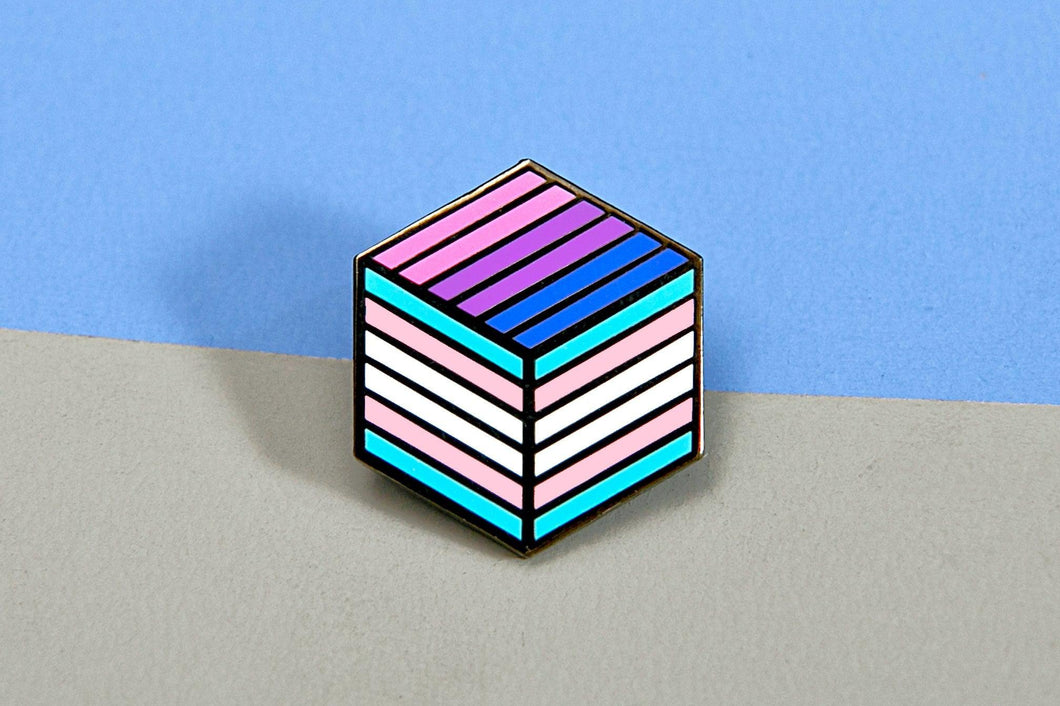 Trans Bisexual Pride - Flag Cube Pin-Pride Pin-PCFC_TRAN_BISX