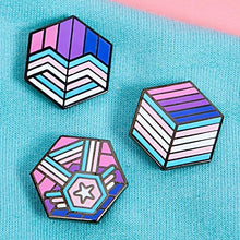 Load image into Gallery viewer, Trans Bisexual Pride - Love Cube Pin
