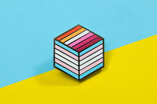 Trans Lesbian Pride - Flag Cube Pin
