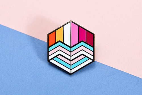Trans Lesbian Pride - Love Cube Pin