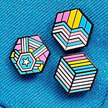 Load image into Gallery viewer, Trans Pansexual Pride - Love Cube Pin