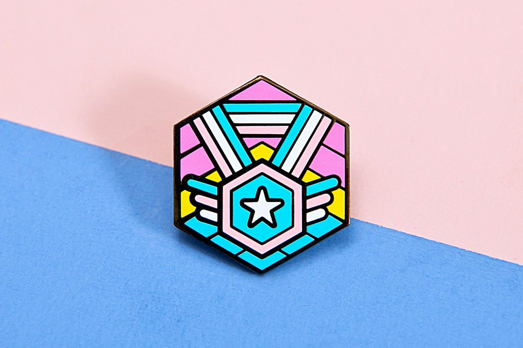 Trans Pansexual Pride - Medal Cube Pin-Pride Pin-PCMC_TRAN_PANS
