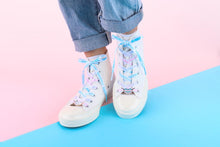 Load image into Gallery viewer, Trans Pride Flag White Shoelaces-Pride Shoelaces-LLSL_SLWH_TRAN_45IN