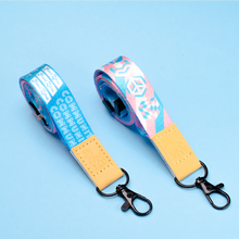 Load image into Gallery viewer, trans Pride Lanyards with reversible design by Proud Zebra in position 2