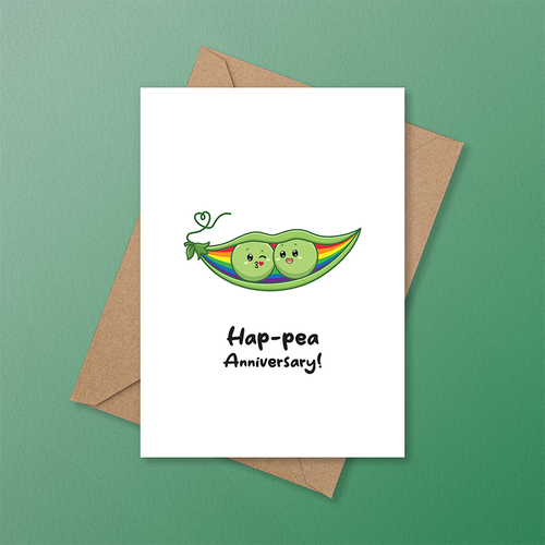 Anniversary: Hap-pea Anniversary - LGBTQ+ Greeting Cards