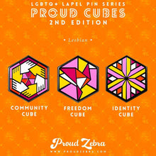 Load image into Gallery viewer, Lesbian 2nd Edition Proud Cube set, Community Cube, Freedom Cube, Identity Cube
