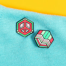 Load image into Gallery viewer, Love &amp; Peace Cube Pin Set (2 Pins)
