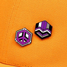 Load image into Gallery viewer, Love &amp; Peace Cube Pin Set (2 Pins)
