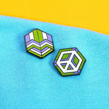 Load image into Gallery viewer, Love &amp; Peace Cube Pin Set (2 Pins)
