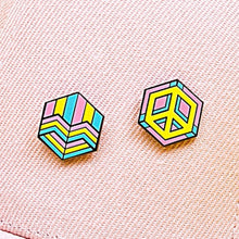 Load image into Gallery viewer, Love &amp; Peace Cube Pin Set (2 Pins)
