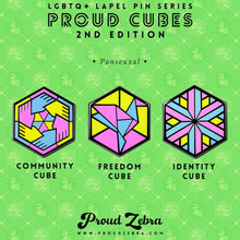 Load image into Gallery viewer, Pansexual 2nd Edition Proud Cube set, Community Cube, Freedom Cube, Identity Cube
