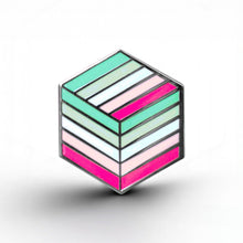 Load image into Gallery viewer, Abrosexual Flag - Flag Cube Pin - main product photo on white background
