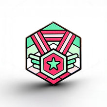 Load image into Gallery viewer, Abrosexual Flag - Medal Cube Pin - main product photo on white background
