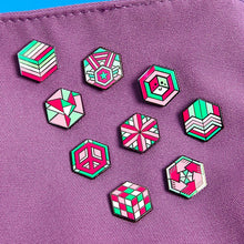 Load image into Gallery viewer, Abrosexual full Proud Cube collection, all 9 pride pins
