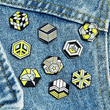 Load image into Gallery viewer, Agender full Proud Cube collection, all 9 pride pins
