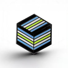 Load image into Gallery viewer, Agender Boy Flag - Flag Cube Pin - main product photo on white background
