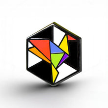 Load image into Gallery viewer, Ally Flag - Freedom Cube Pin - main product photo on white background
