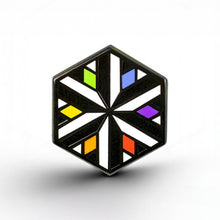 Load image into Gallery viewer, Ally Flag - Identity Cube Pin - main product photo on white background
