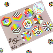 Load image into Gallery viewer, Ally Pride Sticker Sheet on clean white background by Proud Zebra
