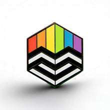 Load image into Gallery viewer, Ally Flag - Love Cube Pin - main product photo on white background
